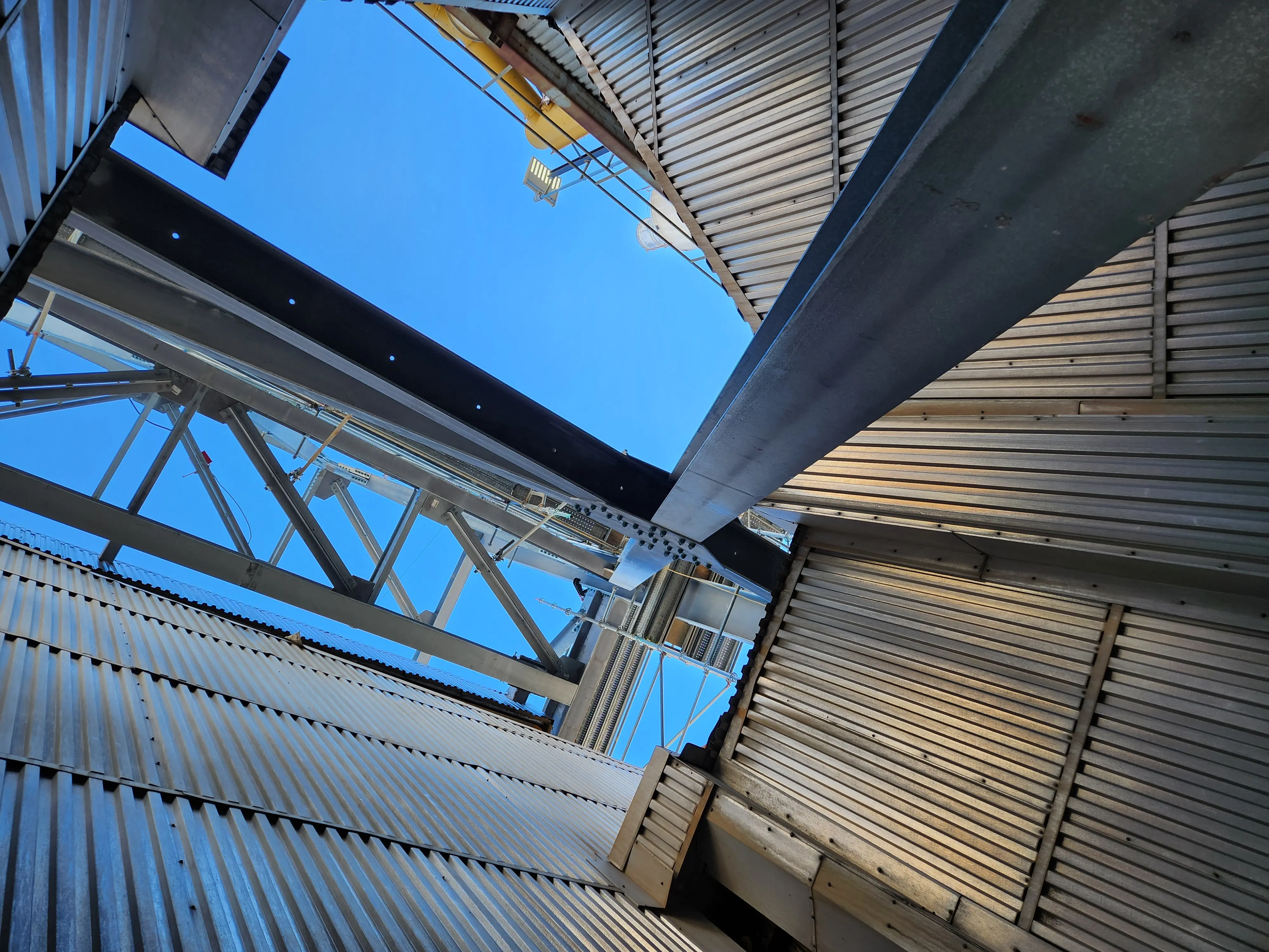 Interior of a steel structure building